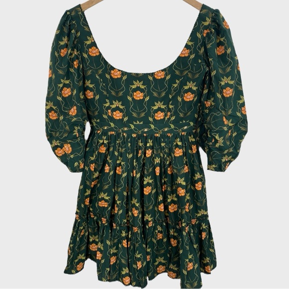 Agua by Agua Bendita NWT Green Floral Delirio Esotérico Dress Size Medium - Picture 12 of 12